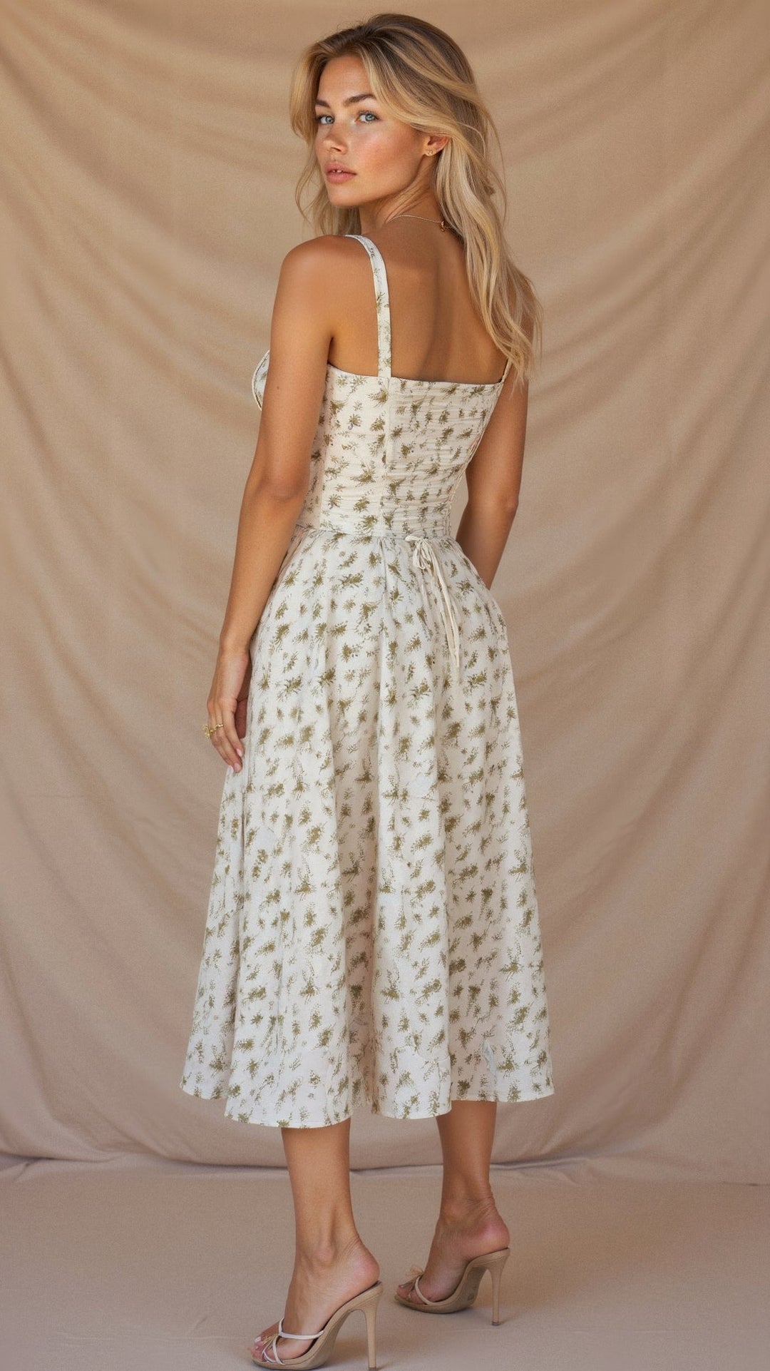 Robe midi d'été style corset pour femme