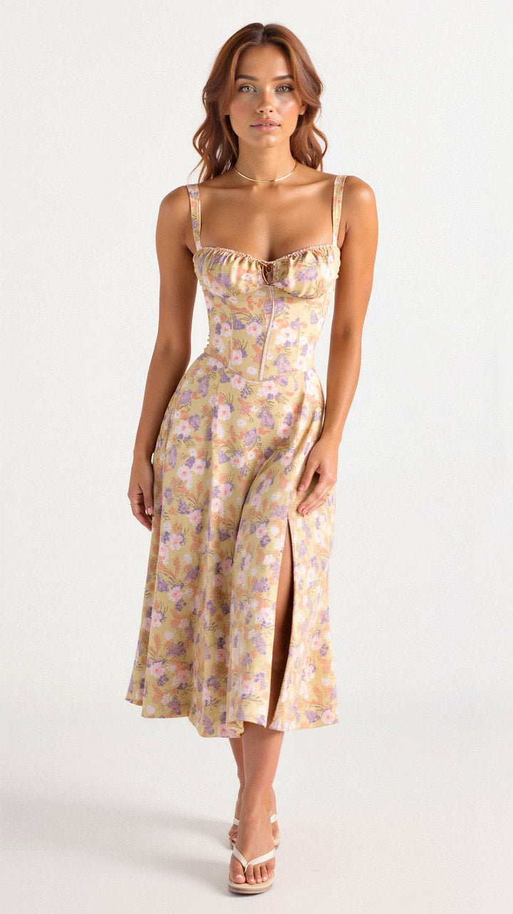 Robe midi d'été style corset pour femme