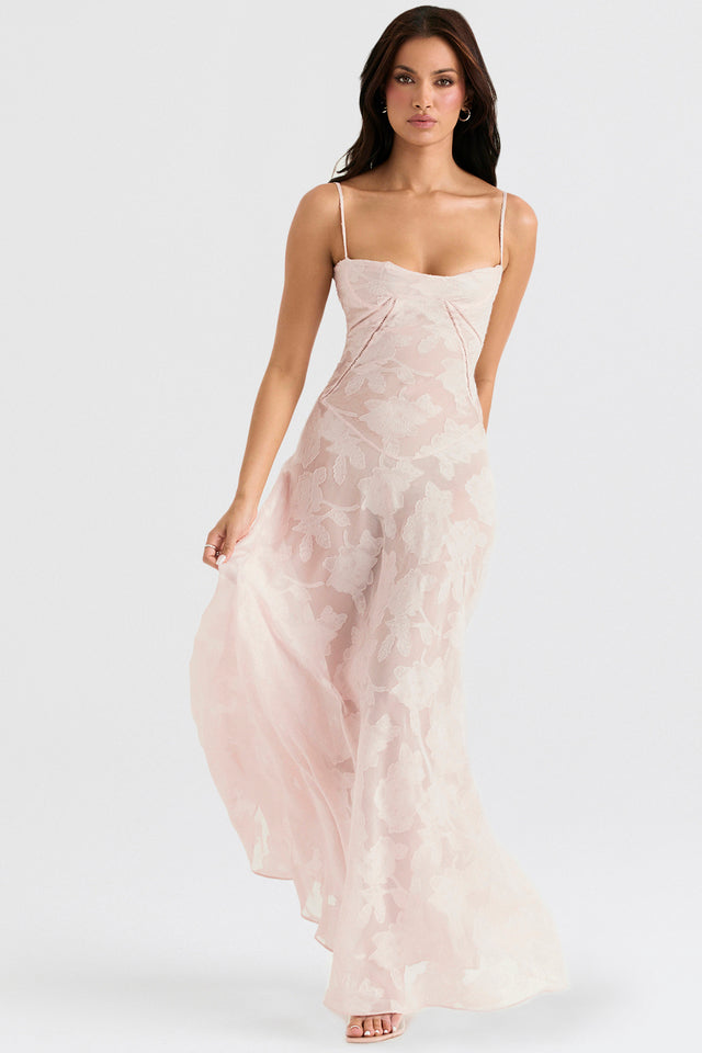 Robe longue en dentelle chic style corset