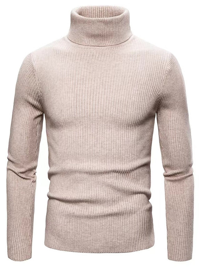 Pull à Col Roulé Homme Décontracté à Coupe Confortable