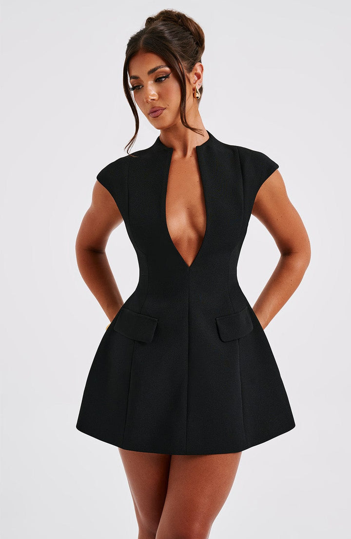 Robe courte à manches courtes femme