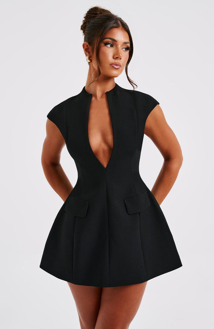 Robe courte à manches courtes femme