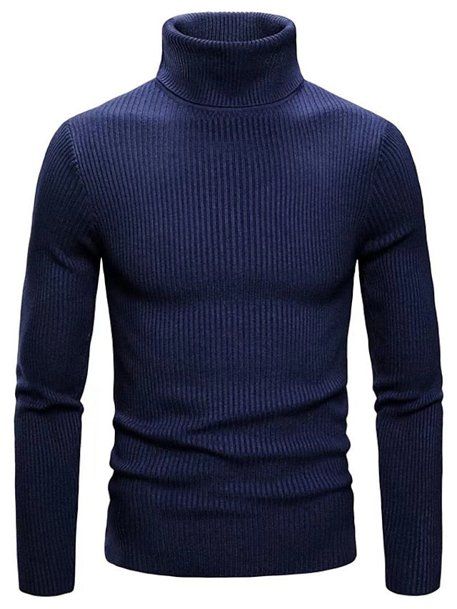 Pull à Col Roulé Homme Décontracté à Coupe Confortable