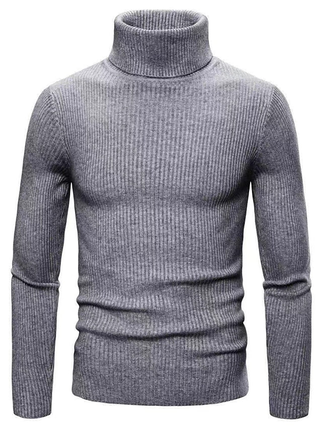 Pull à Col Roulé Homme Décontracté à Coupe Confortable