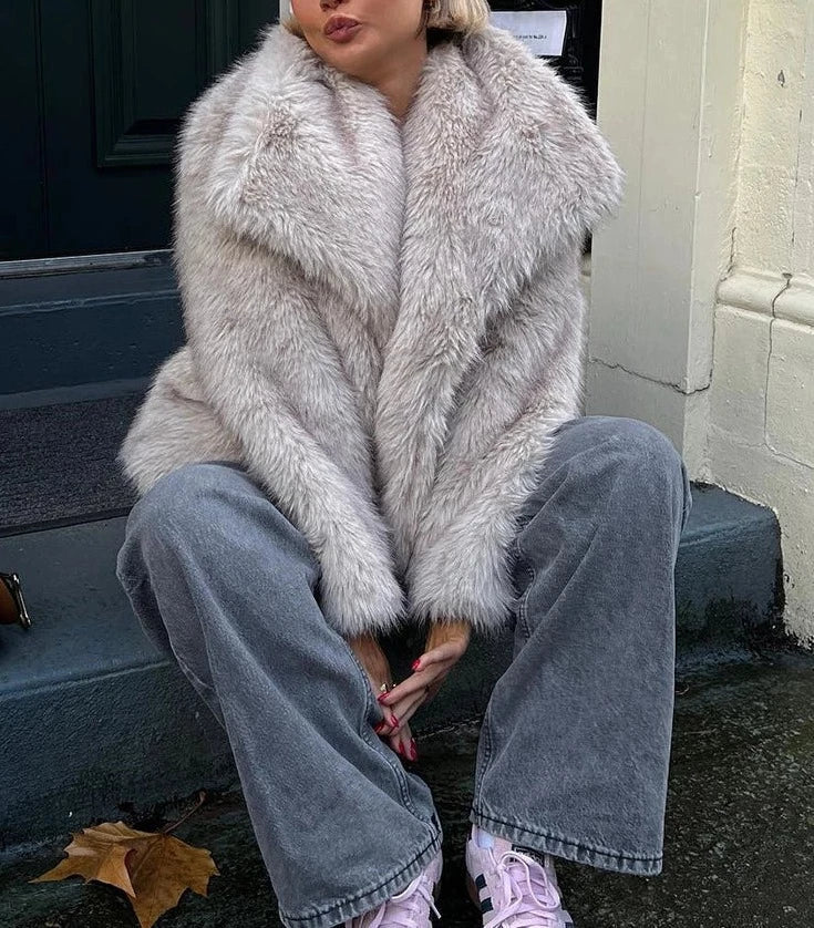 Veste imitation fourrure pour femme