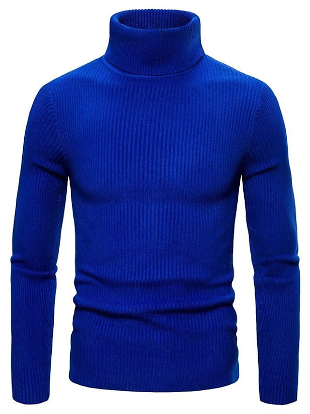 Pull à Col Roulé Homme Décontracté à Coupe Confortable